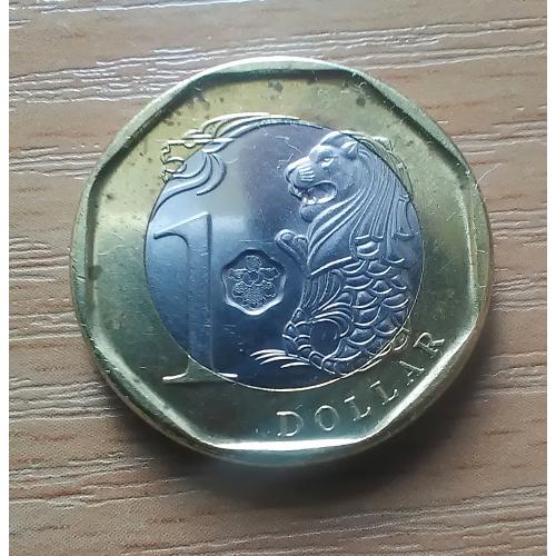 СИНГАПУР, 1 доллар 2015 года (С ГОЛОГРАММОЙ).
