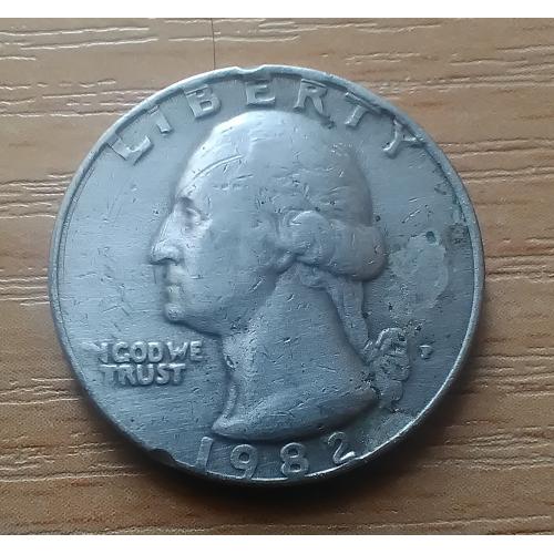США. 25 центов 1982 г. "Р".