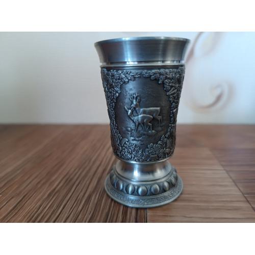 Стопка, оловянная рюмка. «Охота». WMF. Германия. Винтаж.