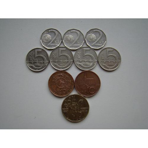 2, 5, 10, 20 крон Чехия (см.описание).