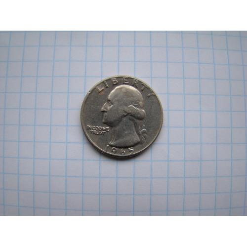 25 центов квотер 1965 г. США
