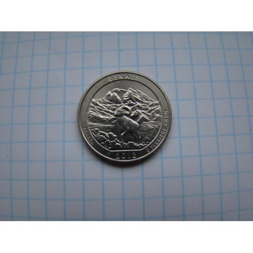25 центов квотер 2012 г. D из серии "национальные парки" Денали США.