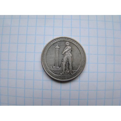 25 центов квотер 2013 г. D из серии "национальные парки" Perry’s Victory, США.
