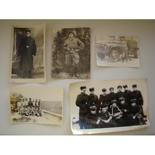 Армейские фото с военными, 5 шт. из СССР.