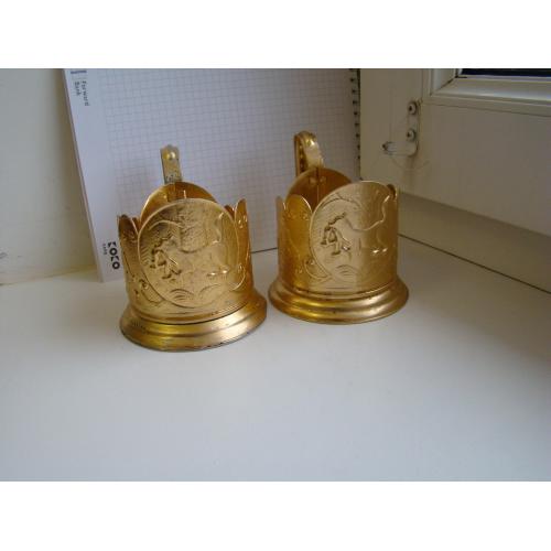 Подстаканники Лиса с добычей времен СССР.