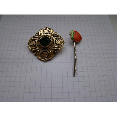 Брошь брошка и заколка для волос, винтаж из СССР.