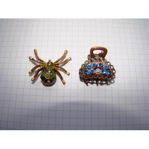 Брошь брошка Паук и заколка для волос.