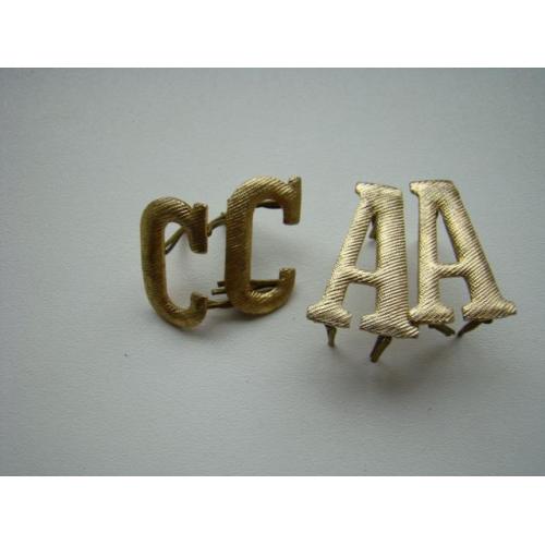 Буквы на погоны алюминиевые СА, две пары, ВС СССР.