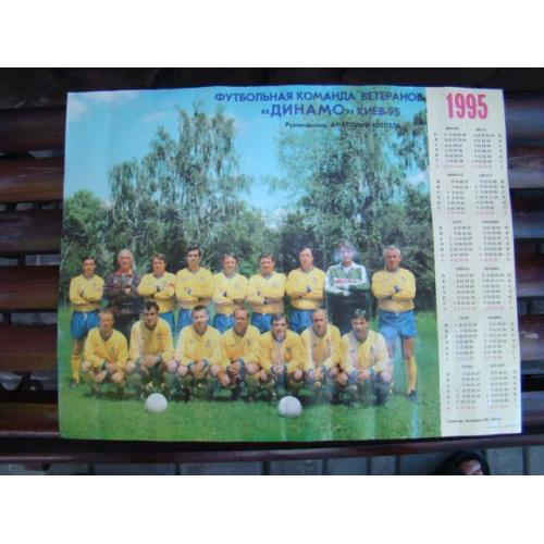 Настенный календарь "Динамо" Киев 1995 г.