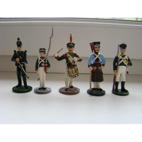 Оловянные солдатики Наполеоновские войны, 5 шт.без повторов.
