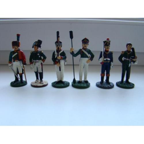 Оловянные солдатики Наполеоновские войны, 6 шт.без повторов.