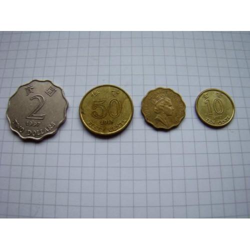 Подборка монет Гонконг, 4 шт. (см. описание).