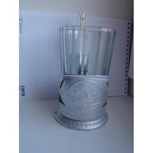 Подстаканник Горький, стакан и ложка из СССР.