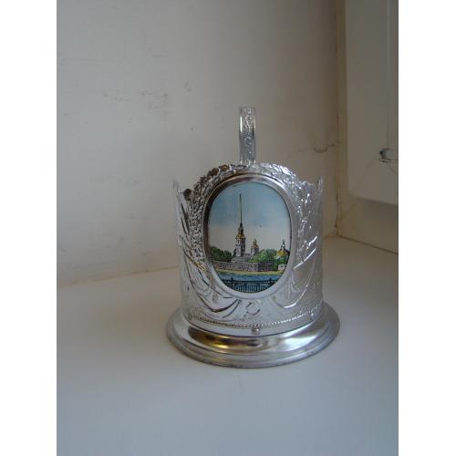 Подстаканник Ленэмальер, Петропавловская крепость, Аврора, ботик Петра 1 из СССР.