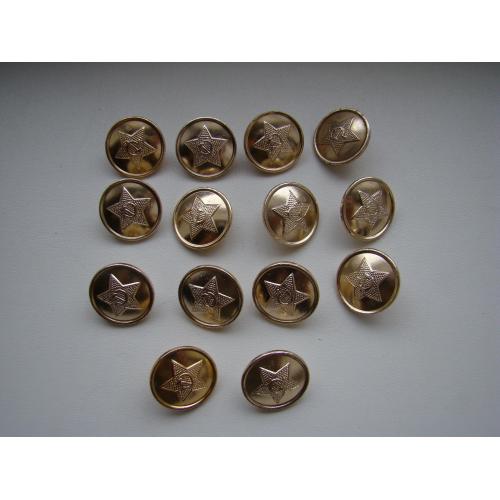 Пуговицы большие Мосштамп 1990 г. ВС СССР, 14 шт. 