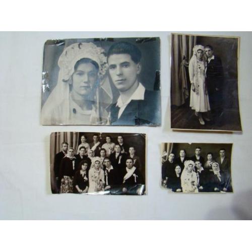 Старые свадебные фото, 4 шт.