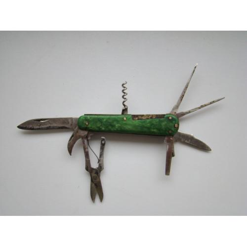 Старый туристический нож 8-ми предметный г.Ворсма 1954 - 1975 гг. из СССР.