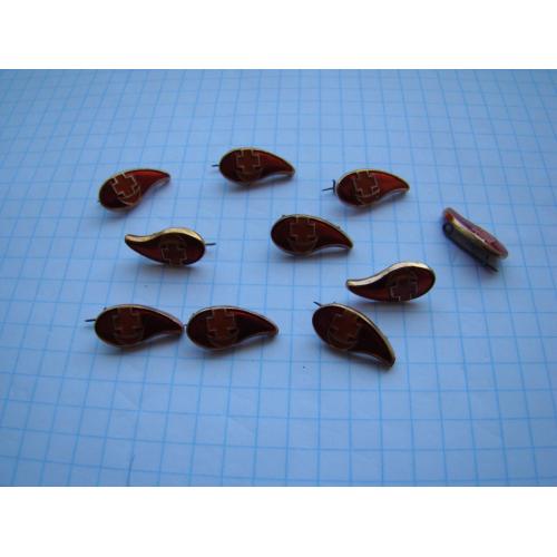 Значки Донор, капля крови 10 шт. из СССР.