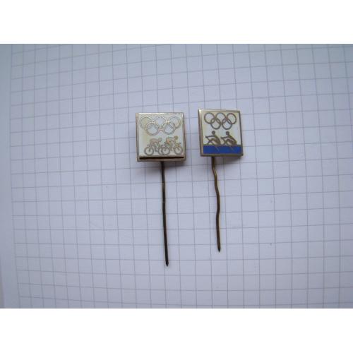 Значки Олимпиада велоспорт и гребля, тяж.мет.