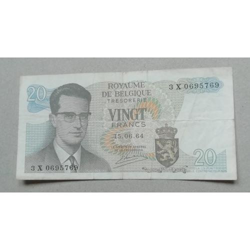  Бельгия 20 франков 1964