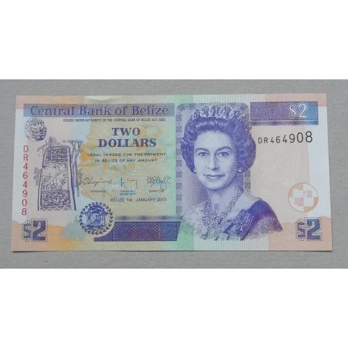  Белиз 2 доллара 2017 UNC 