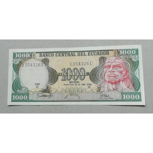  Эквадор   Еквадор   1000 сукре 1986 