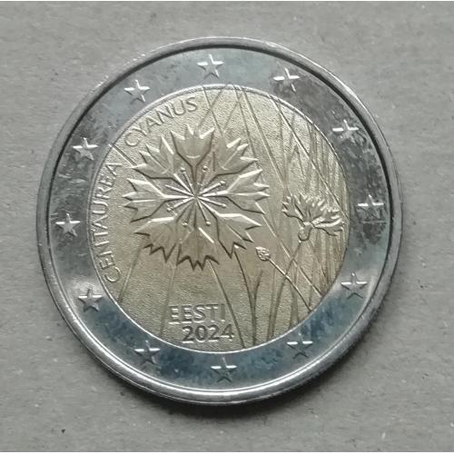  Эстония 2 евро 2024 Василёк