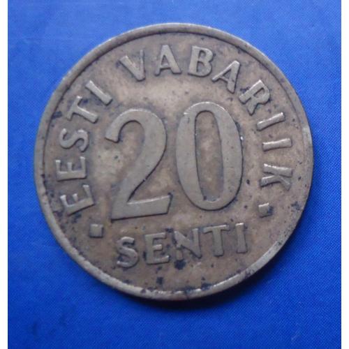  Эстония 20 сентов 1992