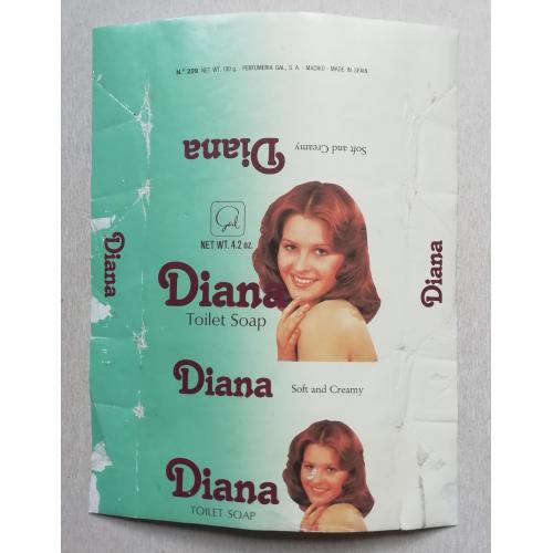 этикетка УССР  Туалетное  мыло DIANA  Испания МИЛО