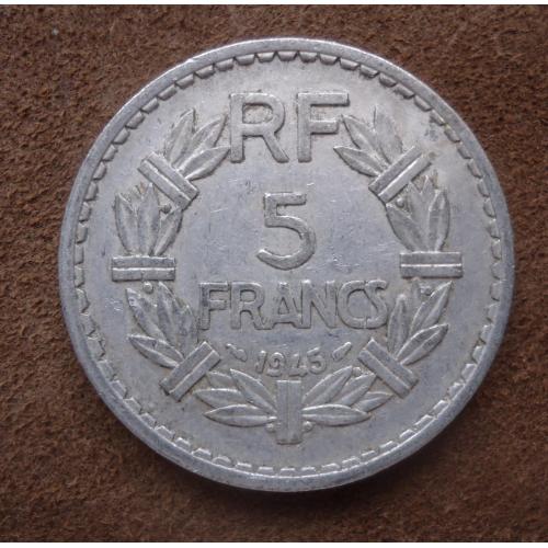 Фпанция 5 франков 1945