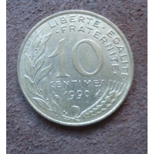 Франция 10 сантим 1990