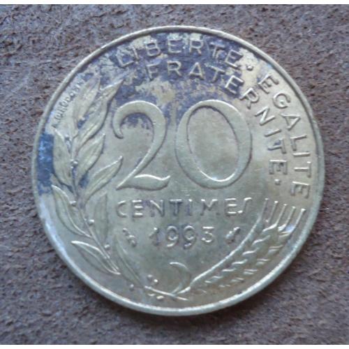 Франция 20 сантим 1993