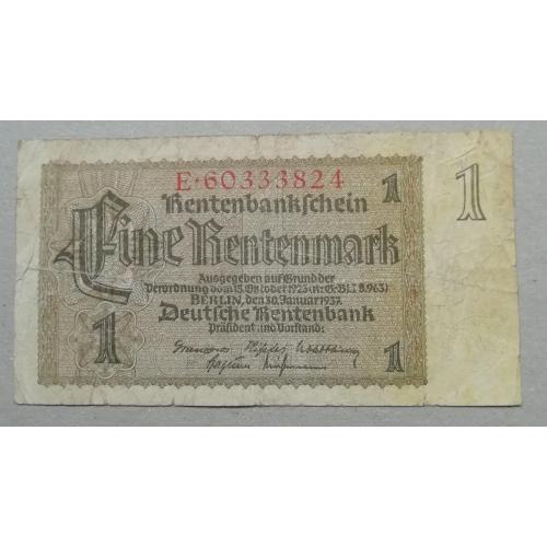 Германия 1 рентная марка 30.01.1937