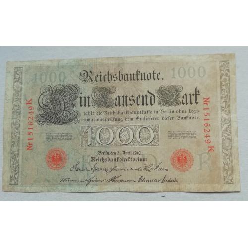  Германия 1000 марок 1910 