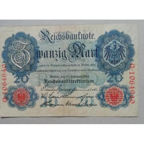  Германия 20 марок 1914 