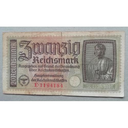Германия  20 рейхсмарок 1940 Третий рейх  Оккупационные 