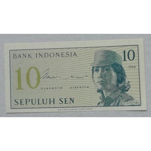 Индонезия 10 рупий 1964 UNC