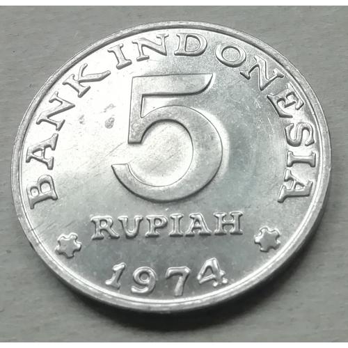  Индонезия 5 рупий 1974 UNC