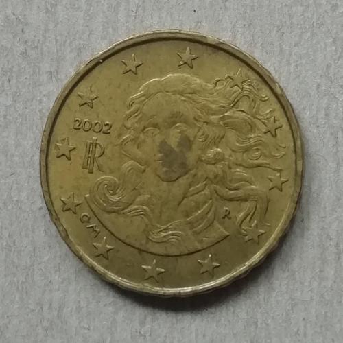  ИТАЛИЯ  10 евроцентов  2002 