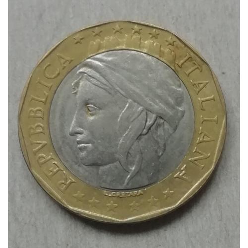  Италия 1000 лир 1997   Евросоюз,  карта Европы и ГДР и ФРГ