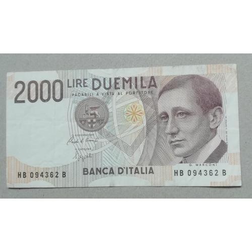  Италия 2000 лир 1990 