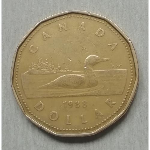  Канада 1 доллар  1988  Гагара на реверсе