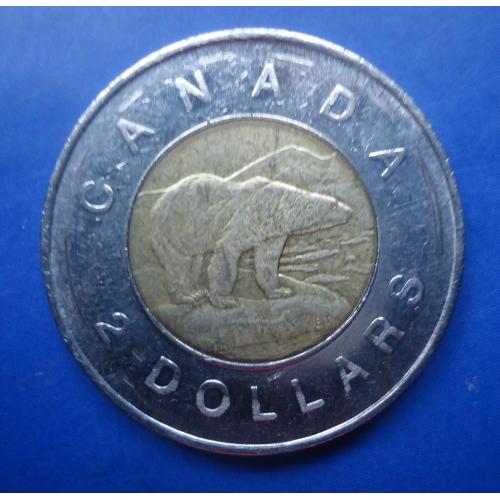  Канада 2 доллара 1996 Биметалл  полярный медведь