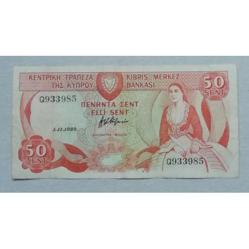  Кипр 50 цент 1989