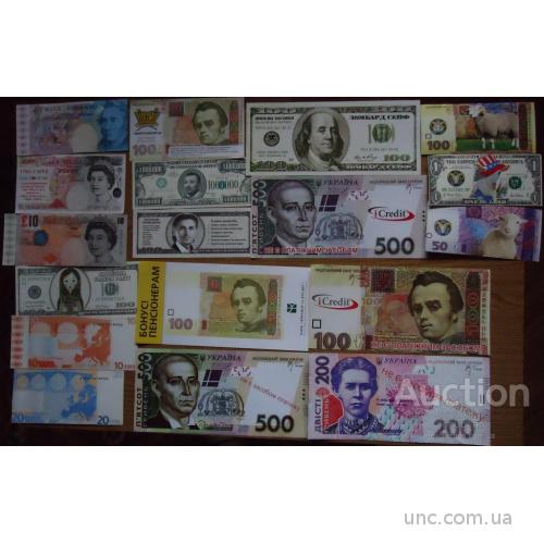 Коллекция сувенирных банкнот