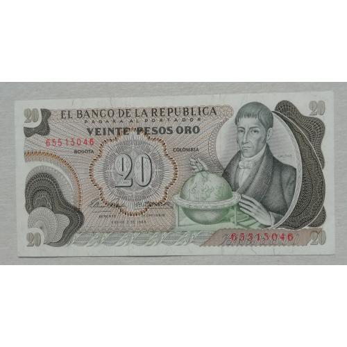 колумбия 20 песо 1969 UNC