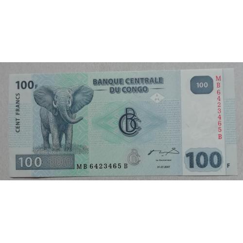 Конго 100 франков  2007  UNC