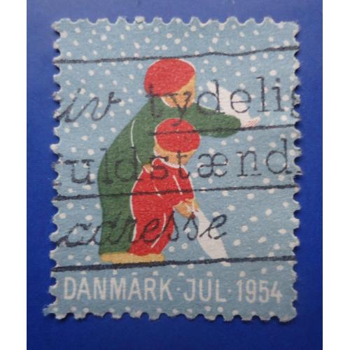Марки НЕПОЧТОВЫЕ поздравляю с РОЖДЕСТВОМ!!!!!  Дания 1954