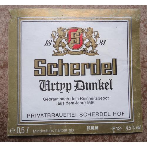 Пивные этикетки  Scherdel Bier  Germany