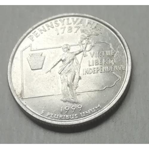  США 25 цент (квотер) 1999 D-Штаты и территории =Пенсильвания
